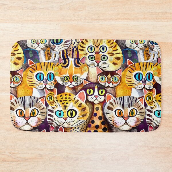 Item preview, Colorful Watercolor Cat Crowd 11 designed and sold by Magnuna.