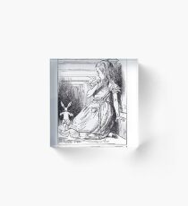 White Rabbit Running Acrylic Block
