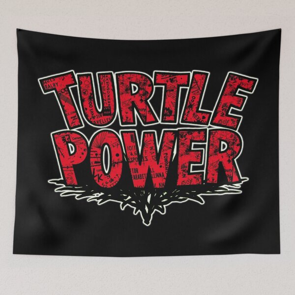 Item preview, Turtle Power, Newsprint, Red Font designed and sold by Burn-Ego.