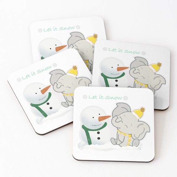 Item preview, Snowman in winter with cute kiana elephant designed and sold by NAMITRA.