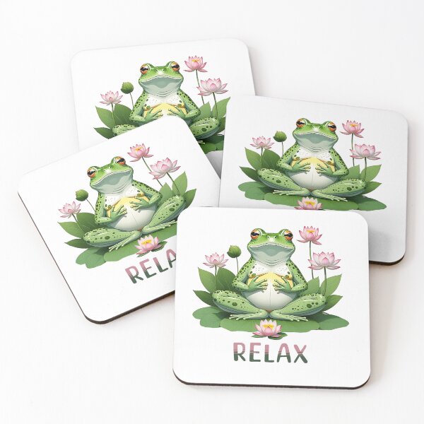 Item preview, Frog relaxing against background of lotuses. designed and sold by KojourinArt.