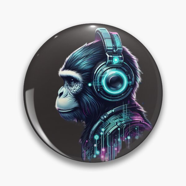 Artikelvorschau, Cyber Gorilla DJ - Futuristische Tech-Kunst entworfen und verkauft von ShirtSculpture.