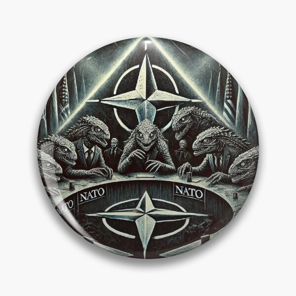 Item preview, illustration of reptilian beings at a NATO summit designed and sold by supersanko.