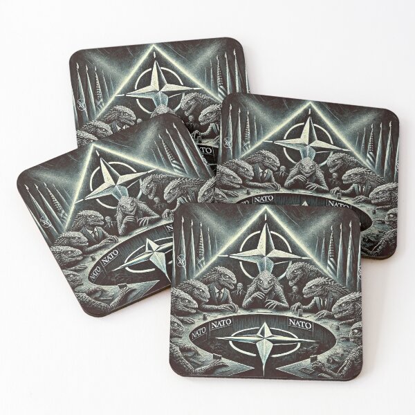 Item preview, illustration of reptilian beings at a NATO summit designed and sold by supersanko.