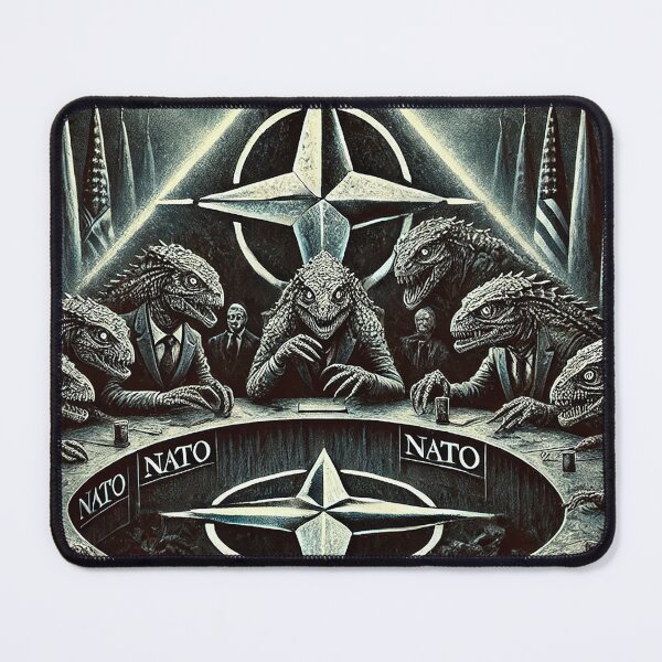 Item preview, illustration of reptilian beings at a NATO summit designed and sold by supersanko.