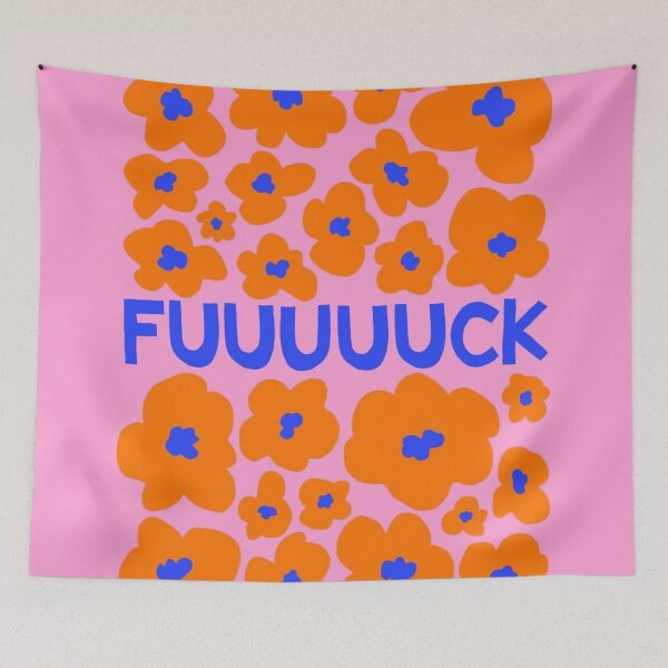 Item preview, Bold "Fuuuuuuuuuuuuuck" Flowers in Pink, Blue, and Orange designed and sold by pointense.