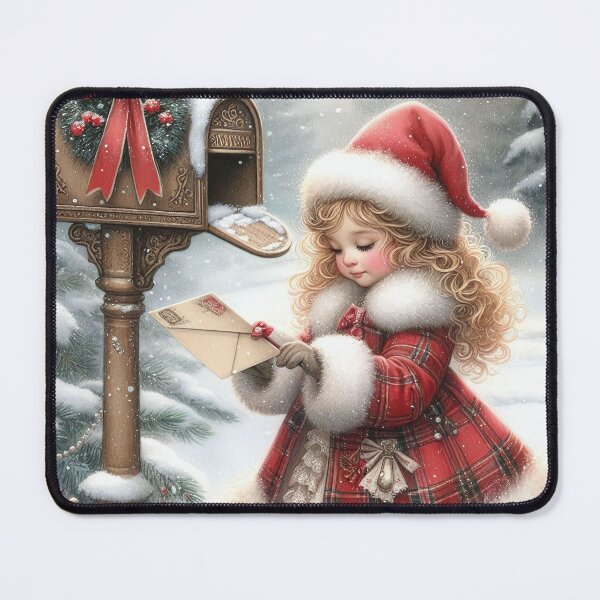 Item preview, Little Girl Mailing a Letter in a Winter Wonderland designed and sold by MarinaFila.