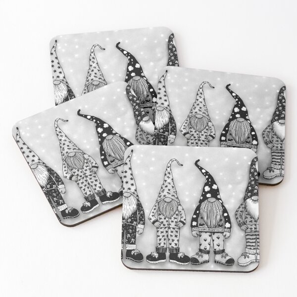 Item preview, GNOMOS GENIALES DIVERTIDOS Y FUNKY CAPRICHOSOS INVIERNO NIEVE ARTE EN BLANCO Y NEGRO designed and sold by Arts4U.