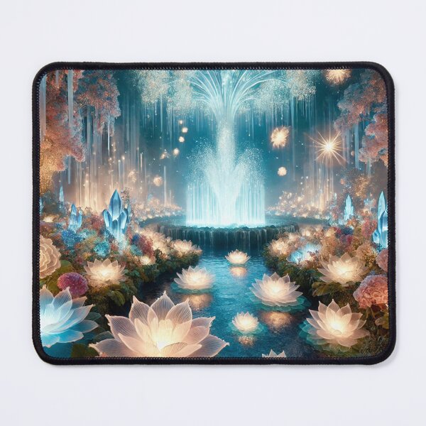 Item preview, Enchanted Garden with Glowing Lotus and Crystals designed and sold by TeslaSt0re.