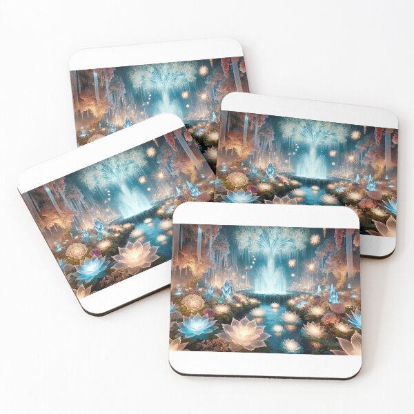 Item preview, Enchanted Garden with Glowing Lotus and Crystals designed and sold by TeslaSt0re.