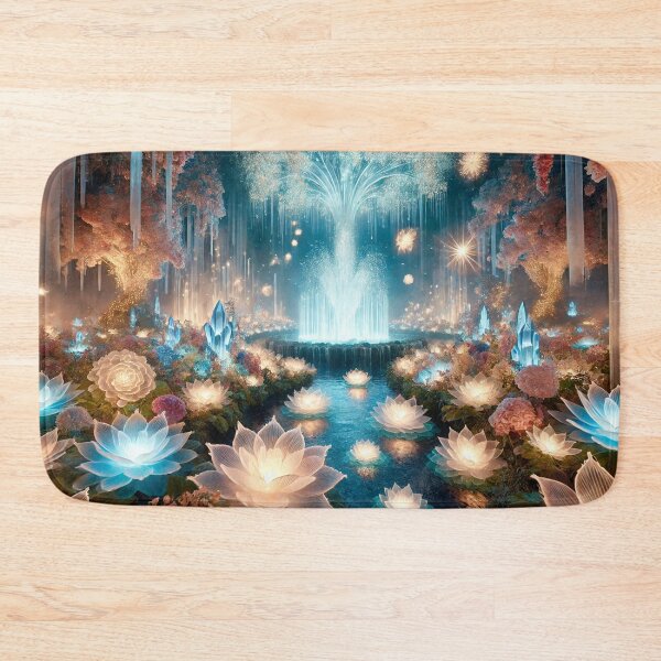 Item preview, Enchanted Garden with Glowing Lotus and Crystals designed and sold by TeslaSt0re.