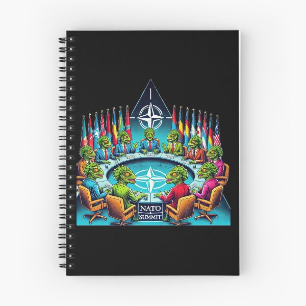 Item preview, Illustration of reptilian beings at a NATO summit designed and sold by supersanko.
