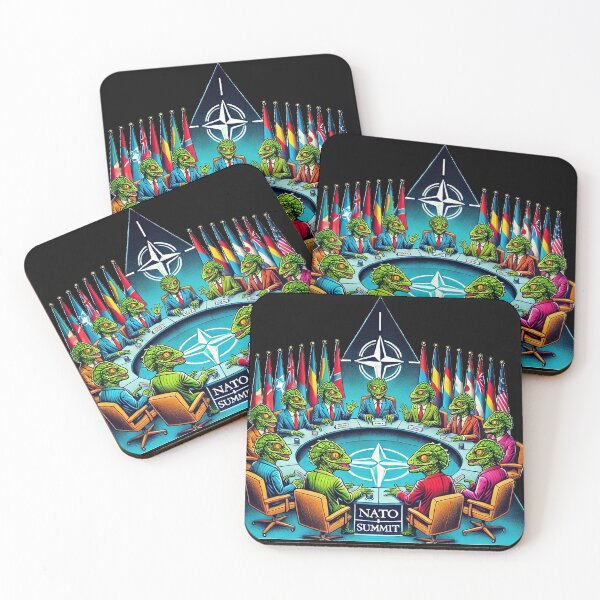 Item preview, Illustration of reptilian beings at a NATO summit designed and sold by supersanko.