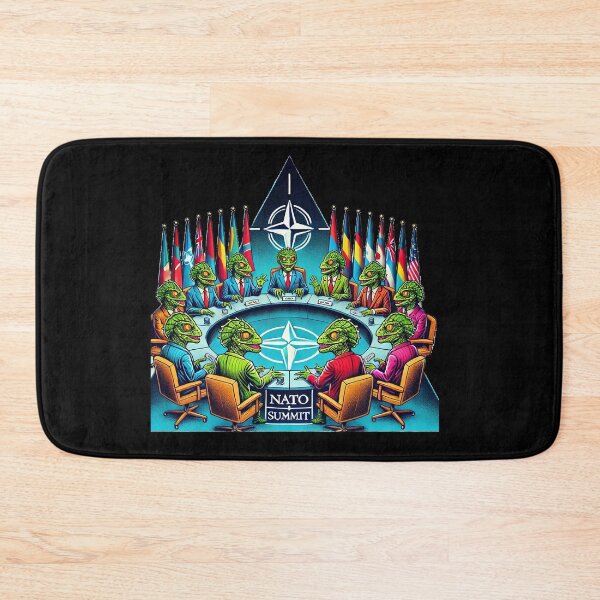 Item preview, Illustration of reptilian beings at a NATO summit designed and sold by supersanko.