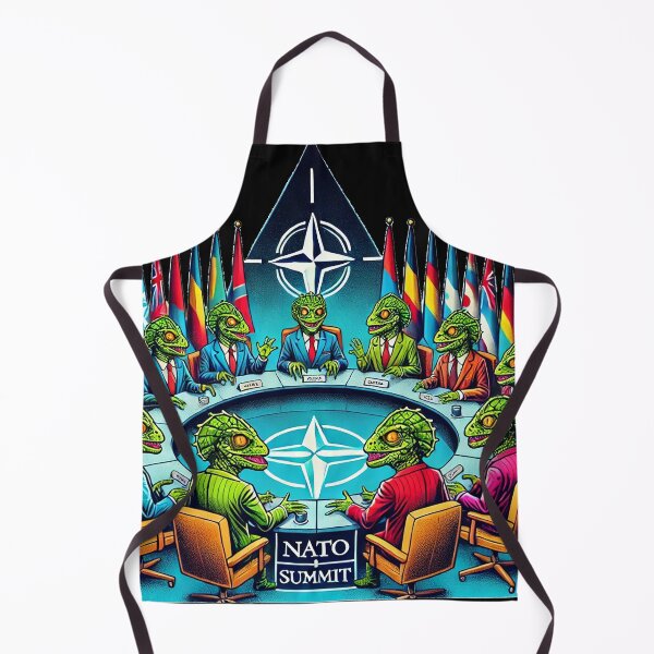 Item preview, Illustration of reptilian beings at a NATO summit designed and sold by supersanko.