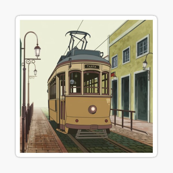 Aperçu de l'œuvre T-shirt vintage Streetcar Art – Nostalgie européenne, design rétro classique créée et vendue par ArtFreshStudio.