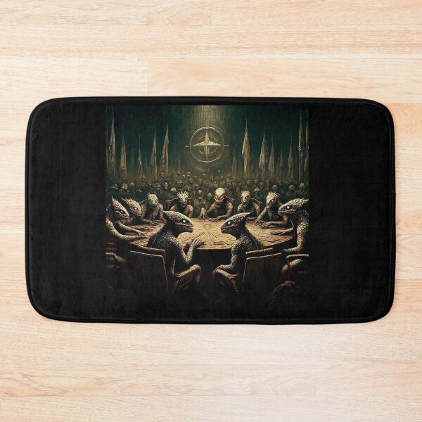 Item preview, Illustration of reptilian beings at a NATO summit designed and sold by supersanko.