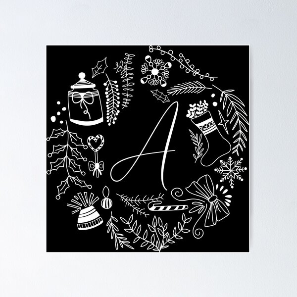Item preview, Festive Christmas Alphabet letters Holiday art designed and sold by ilyanadesign.