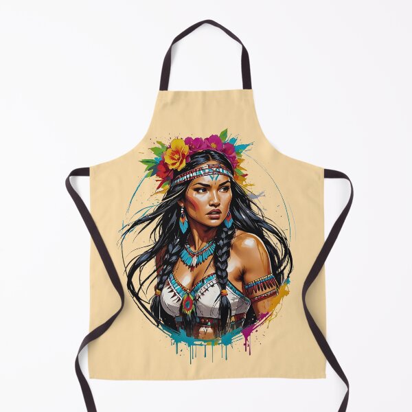 Item preview, Pocahontas indigenous female princess warrior retro vintage design designed and sold by BorgSpareParts.