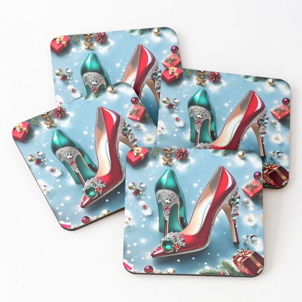 Item preview, CHRISTMAS HOLIDAY FESTIVE NEW YEARS FANCY RHINESTONE HIGH HEELS ART designed and sold by Arts4U.
