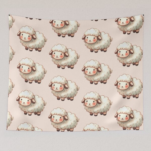 Item preview, Fluffy baby sheep with rosie cheeks  designed and sold by DaintyDooodles.