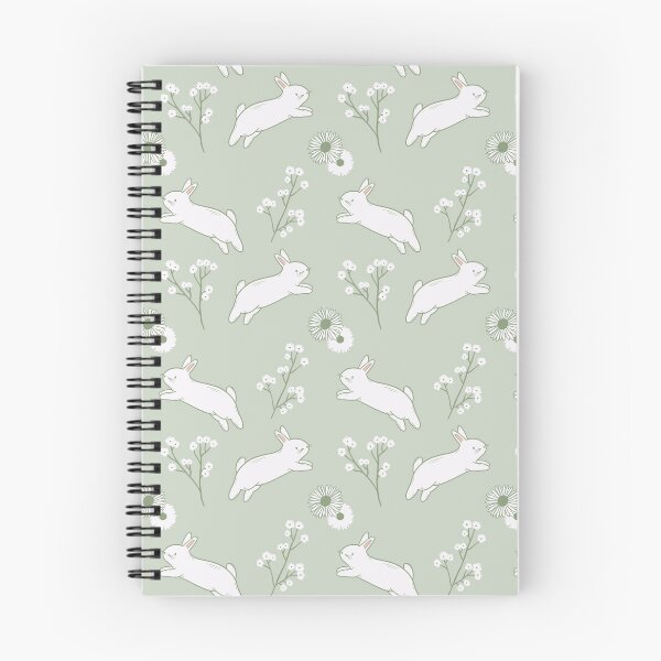 Item preview, Bunnies and flowers Pastel Green  designed and sold by CatsandChaos.