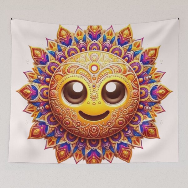 Item preview, emoji mandala with different expressions with bright colors designed and sold by Anime9122.