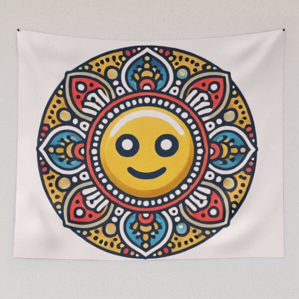 Item preview, emoji mandala with different expressions with bright colors designed and sold by Anime9122.