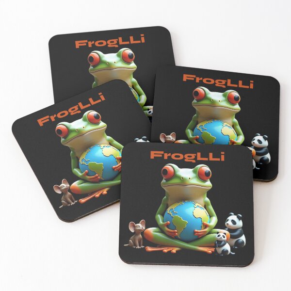 Item preview, Cute frog and panda with globe designed and sold by FrogLLi.