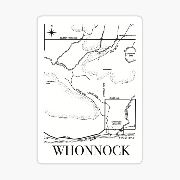 Item preview, Minimalist Whonnock Maple Ridge Historic Map designed and sold by MapleRidgeMus.