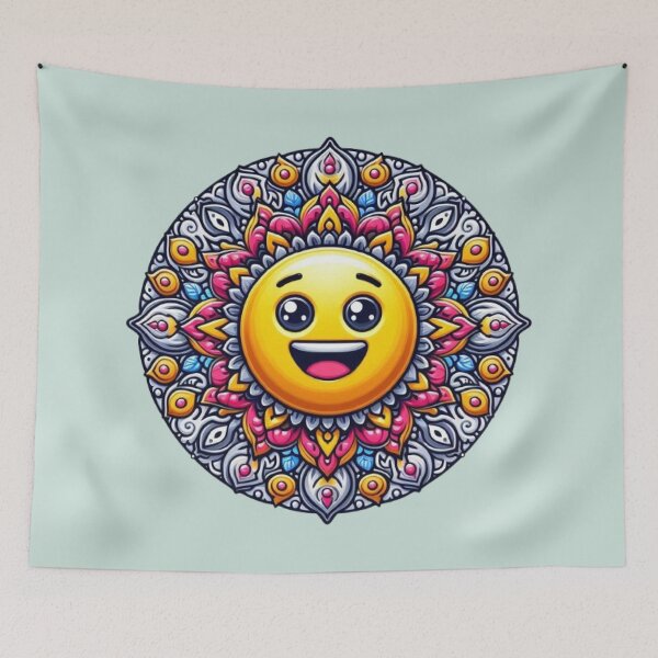Item preview, emoji mandala with different expressions with bright colors designed and sold by Anime9122.