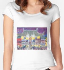 Approaching Dongwu Temple On Chinese New Years Eve Women's Fitted Scoop T-Shirt