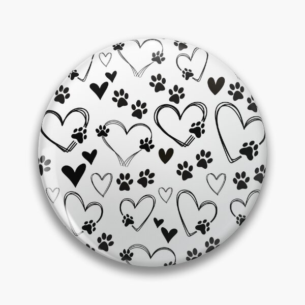 Item preview, Black and White Love Dogs Hears and Dog Paws designed and sold by colorleafz.