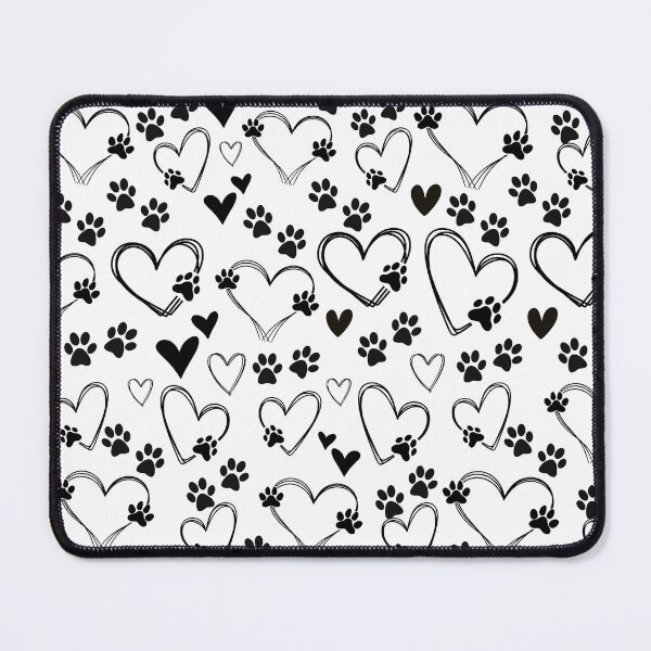 Item preview, Black and White Love Dogs Hears and Dog Paws designed and sold by colorleafz.