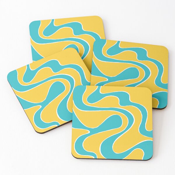 Item preview, Ebb and Flow 2 in Turquoise and Yellow designed and sold by LAEC-Shop.