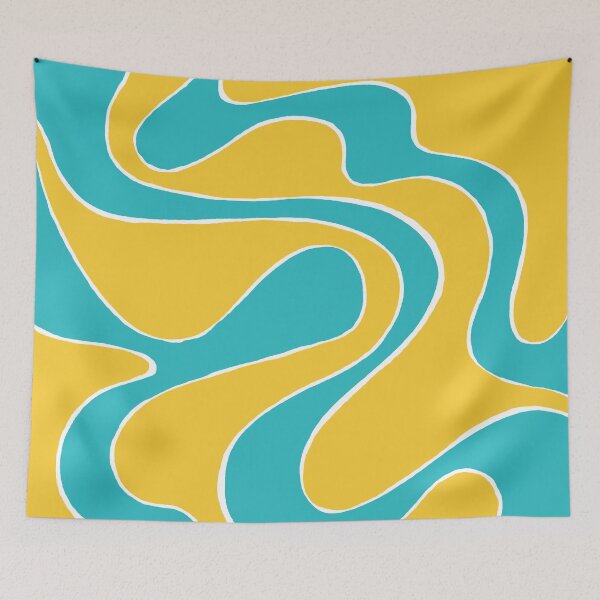 Item preview, Ebb and Flow 2 in Turquoise and Yellow designed and sold by LAEC-Shop.