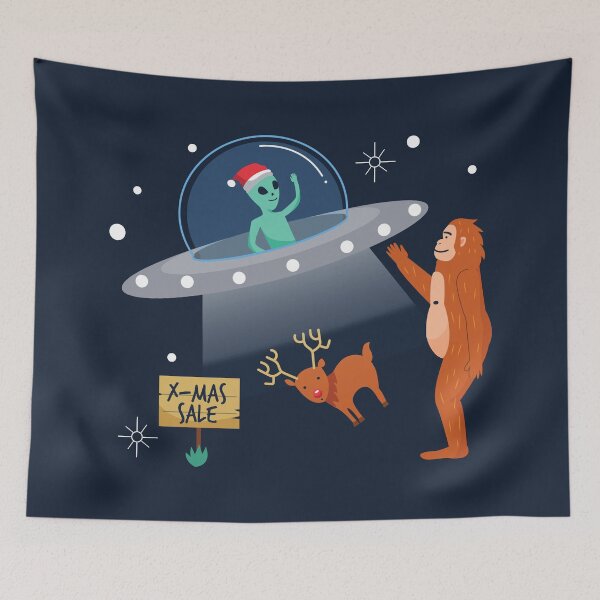 Item preview, christmas alien yeti sasquatch bigfoot designed and sold by Gossip Rag.