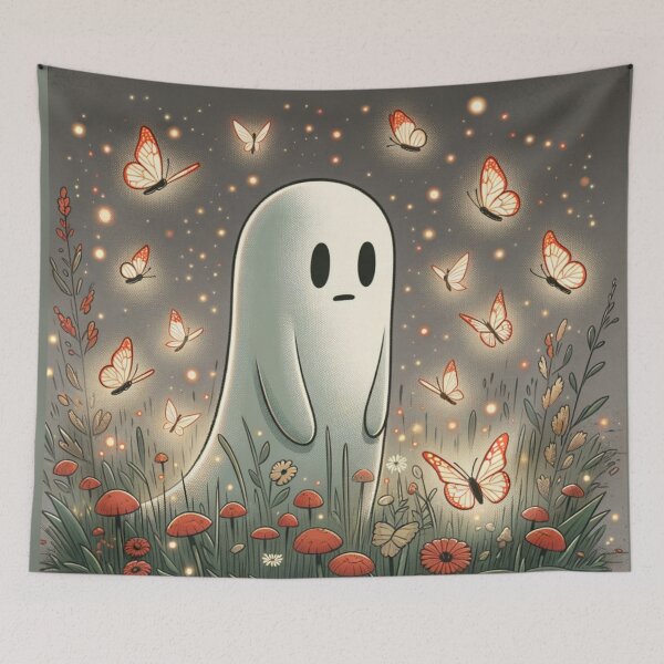 Item preview, Sad ghost with butterflies designed and sold by Alma-design-art.