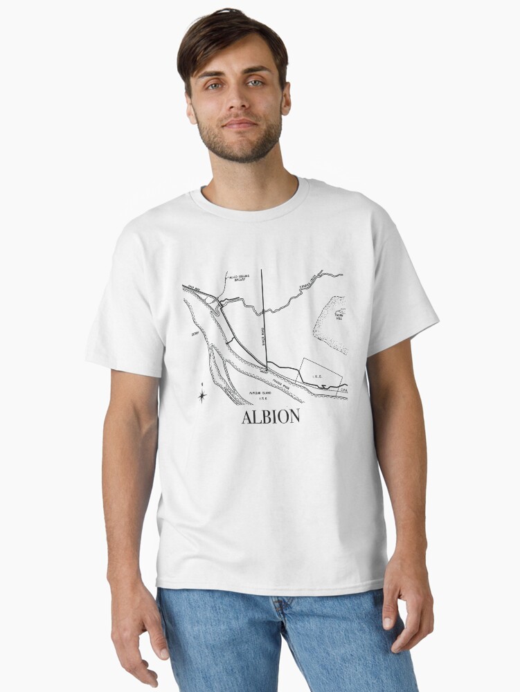 Thumbnail 2 of 7, Classic T-Shirt, Minimalist Albion Maple Ridge Historical Map designed and sold by MapleRidgeMus.