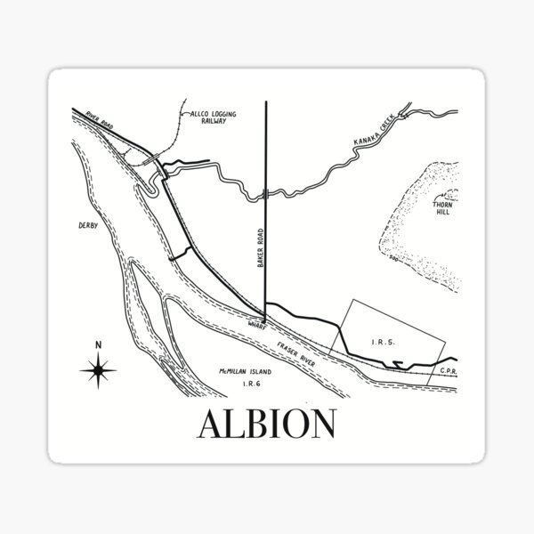 Minimalist Albion Maple Ridge Historical Map Sticker