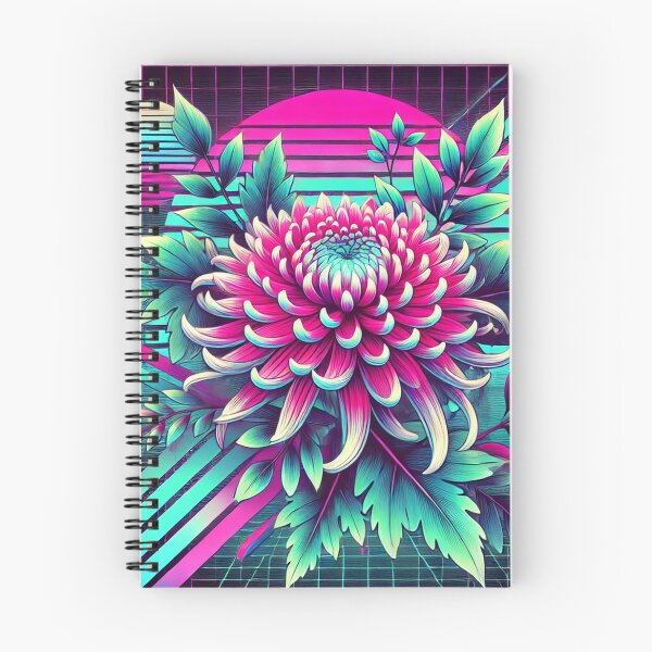 Item preview, Retro Spider Chrysanthemum - 80s Neon Trapper Keeper designed and sold by PlasticAuto.
