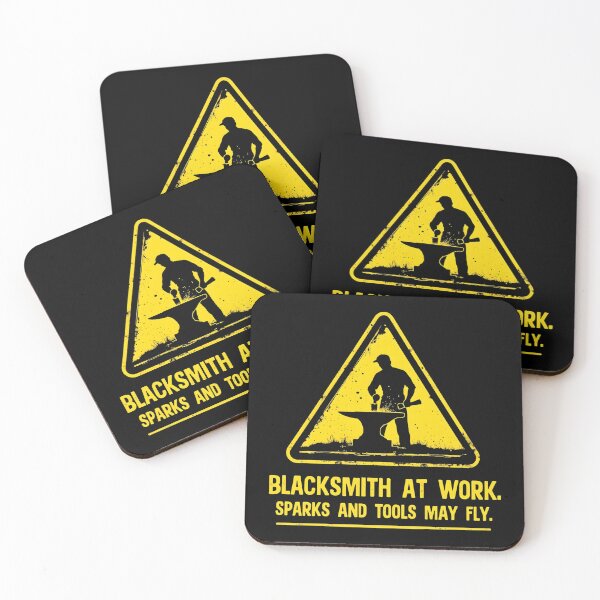 Item preview, Blacksmith at Work - Sparks and Tools May Fly Warning Sign designed and sold by Dago345.