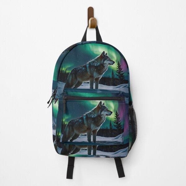 Item preview, Winter Aurora & Timber Wolf Wildlife Design  designed and sold by Skye Ryan-Evans.