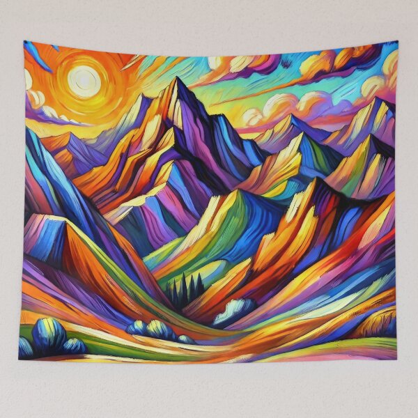 Item preview, Vibrant Mountain Landscape - Colorful Abstract Sunrise designed and sold by ChrisButler.