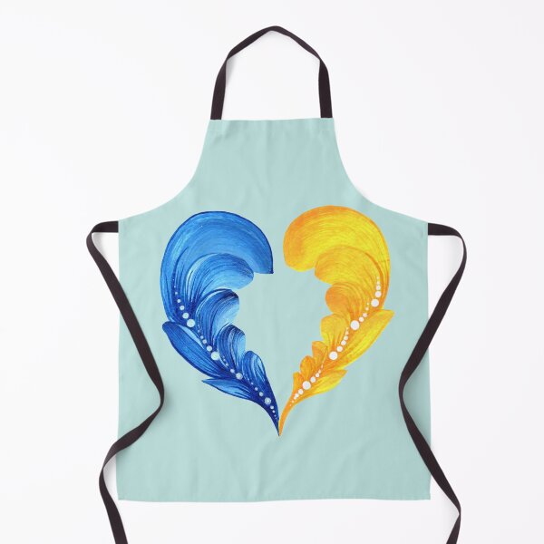 Item preview, Blue yellow heart of Ukraine Petrykivka art author's drawing traditional art designed and sold by Sunflower-7.