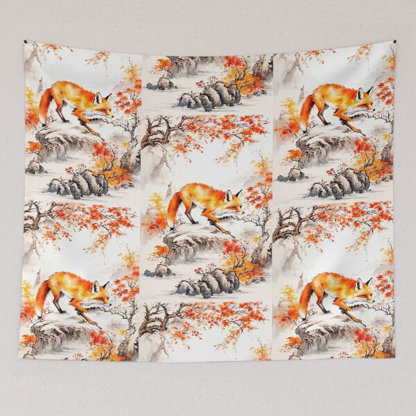 Item preview, Chinese style fox painting designed and sold by Cute-adorable.