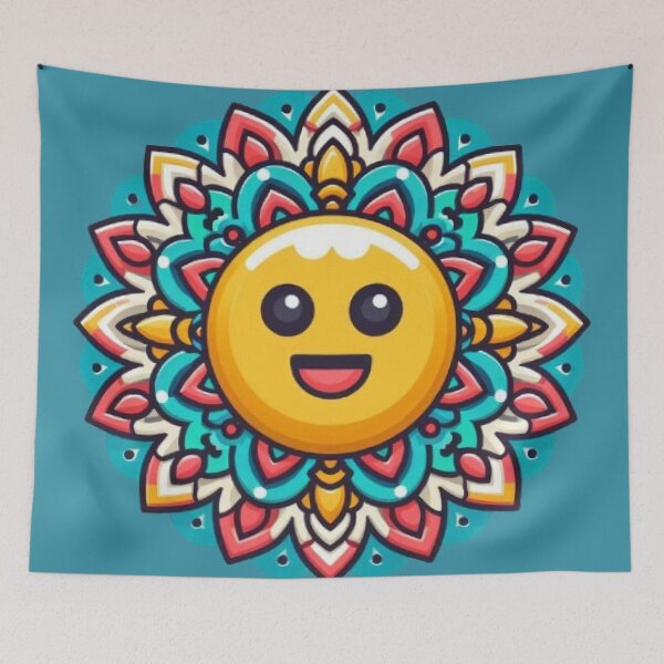 Item preview, emoji mandala with different expressions with bright colors designed and sold by Anime9122.