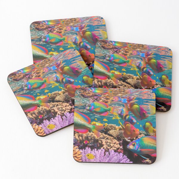 Item preview, Rainbow Parrotfish in Vibrant Coral Reef – Tropical Underwater Art designed and sold by Heal-Heart-Soul.