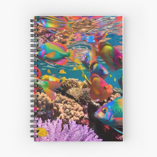 Item preview, Rainbow Parrotfish in Vibrant Coral Reef – Tropical Underwater Art designed and sold by Heal-Heart-Soul.
