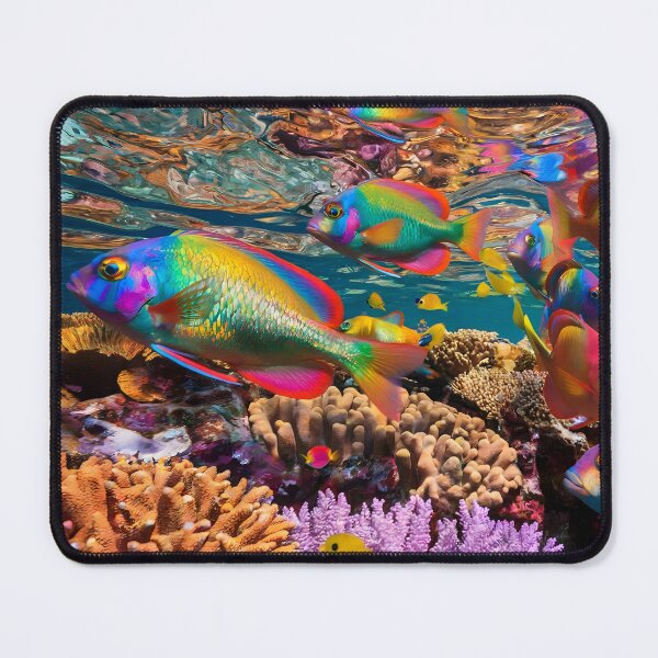 Item preview, Rainbow Parrotfish in Vibrant Coral Reef – Tropical Underwater Art designed and sold by Heal-Heart-Soul.